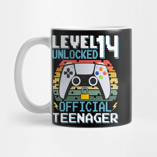Level 14 Unlocked Official Teenager 14th Birthday Gamer by Asg Design